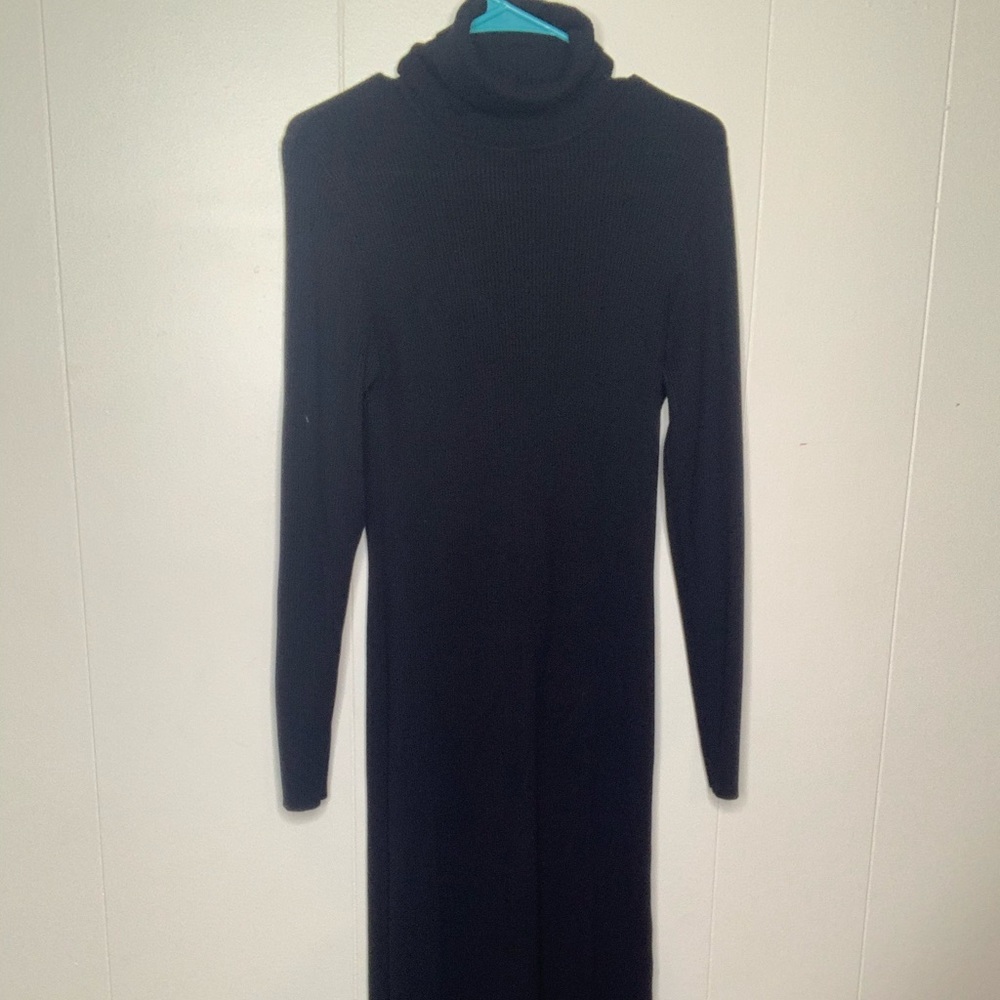 Ankle Length Turtle Neck Knit Dress